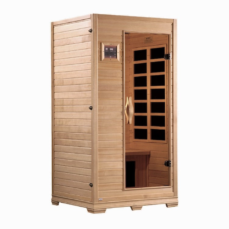 Golden Designs Studio Elite 1-2-person PureTech™ Near Zero EMF FAR Infrared Sauna (Canadian Hemlock)