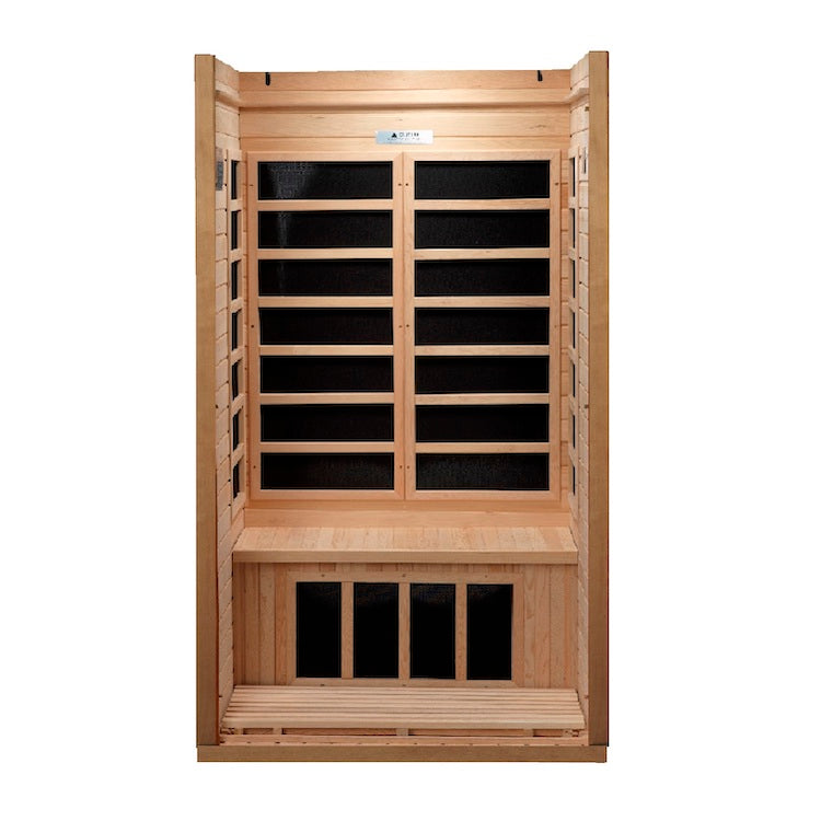 Golden Designs Geneva Elite 1-2-person PureTech™ Near Zero EMF FAR Infrared Sauna (Canadian Hemlock)