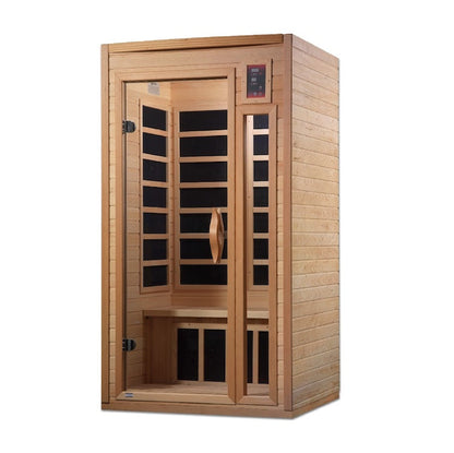 Golden Designs Geneva Elite 1-2-person PureTech™ Near Zero EMF FAR Infrared Sauna (Canadian Hemlock)