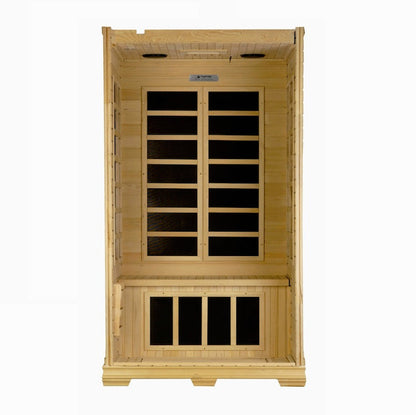 Golden Designs Studio Elite 1-2-person PureTech™ Near Zero EMF FAR Infrared Sauna (Canadian Hemlock)